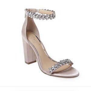 Women's Mayra Block Heel Evening Sandals Champagne Satin